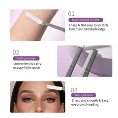 LMLTOP 2pcs Foldable Eyebrow Razor JJF42 victoriastore.com.pk