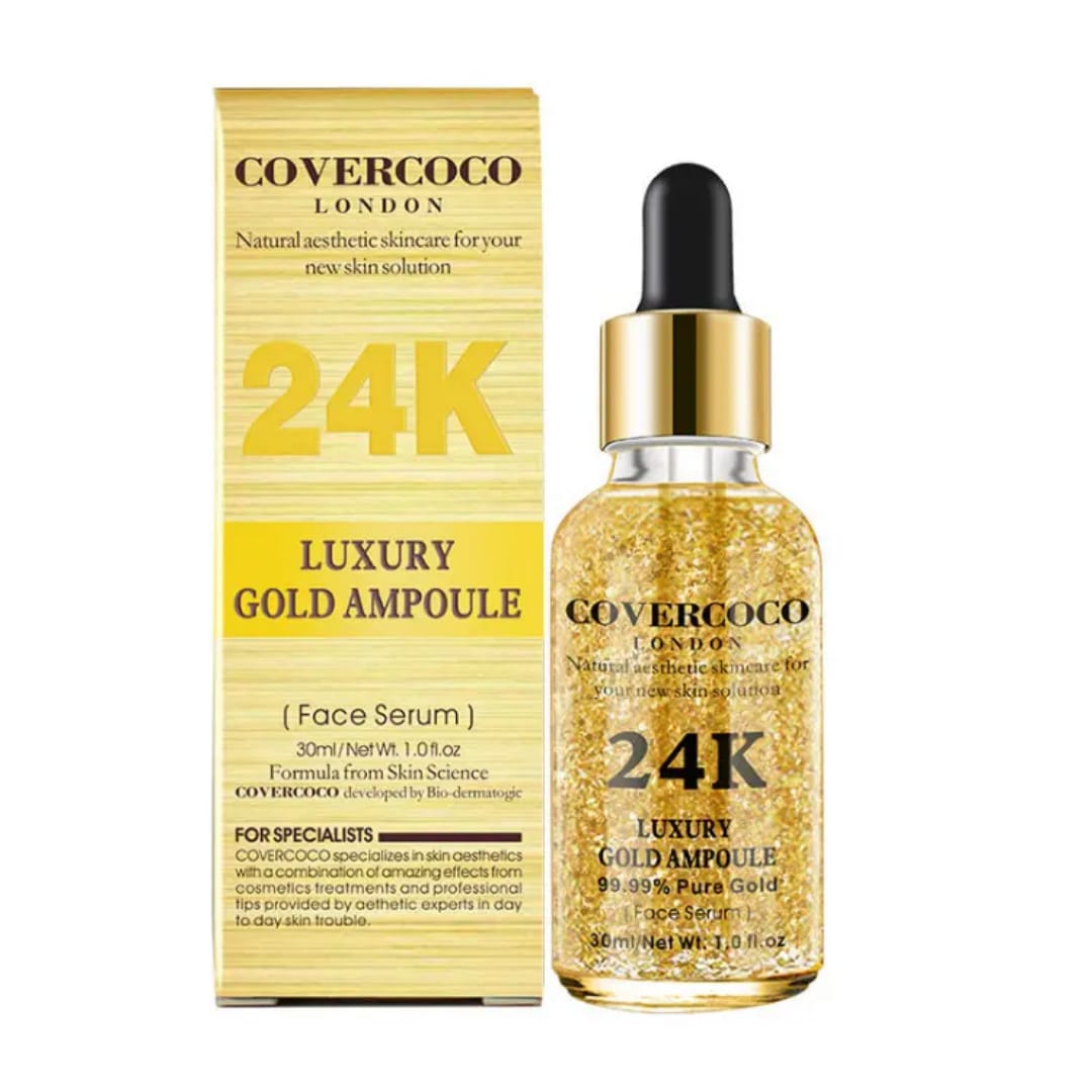 Covercoco London Facial Collagen Moisturizing Firming Anti-Aging Anti-wrinkles Whitening Face Skin Care 24K Gold Serum victoriastore.com.pk