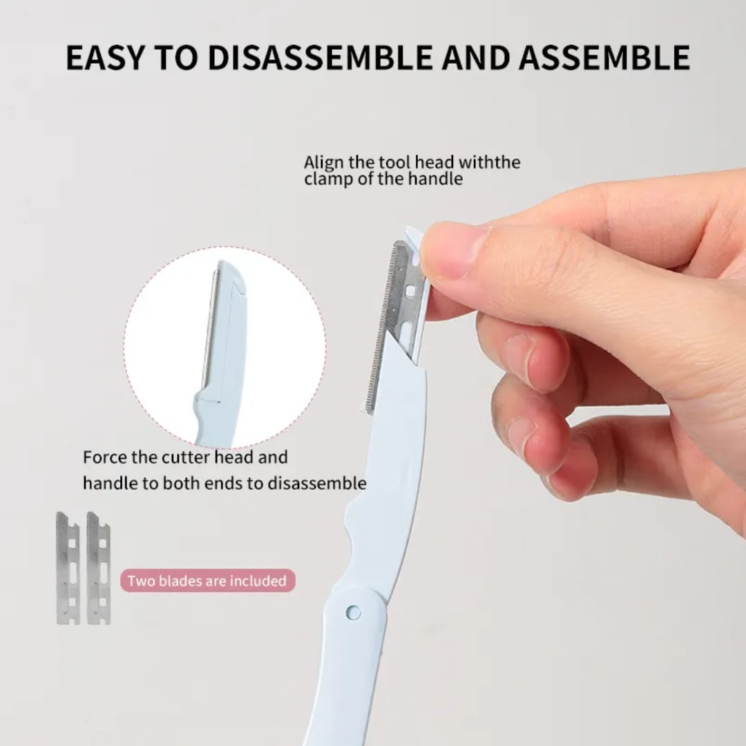 LMLTOP Foldable Eyebrow Razor Set A0261 (2+1 Blades) victoriastorecom.pk