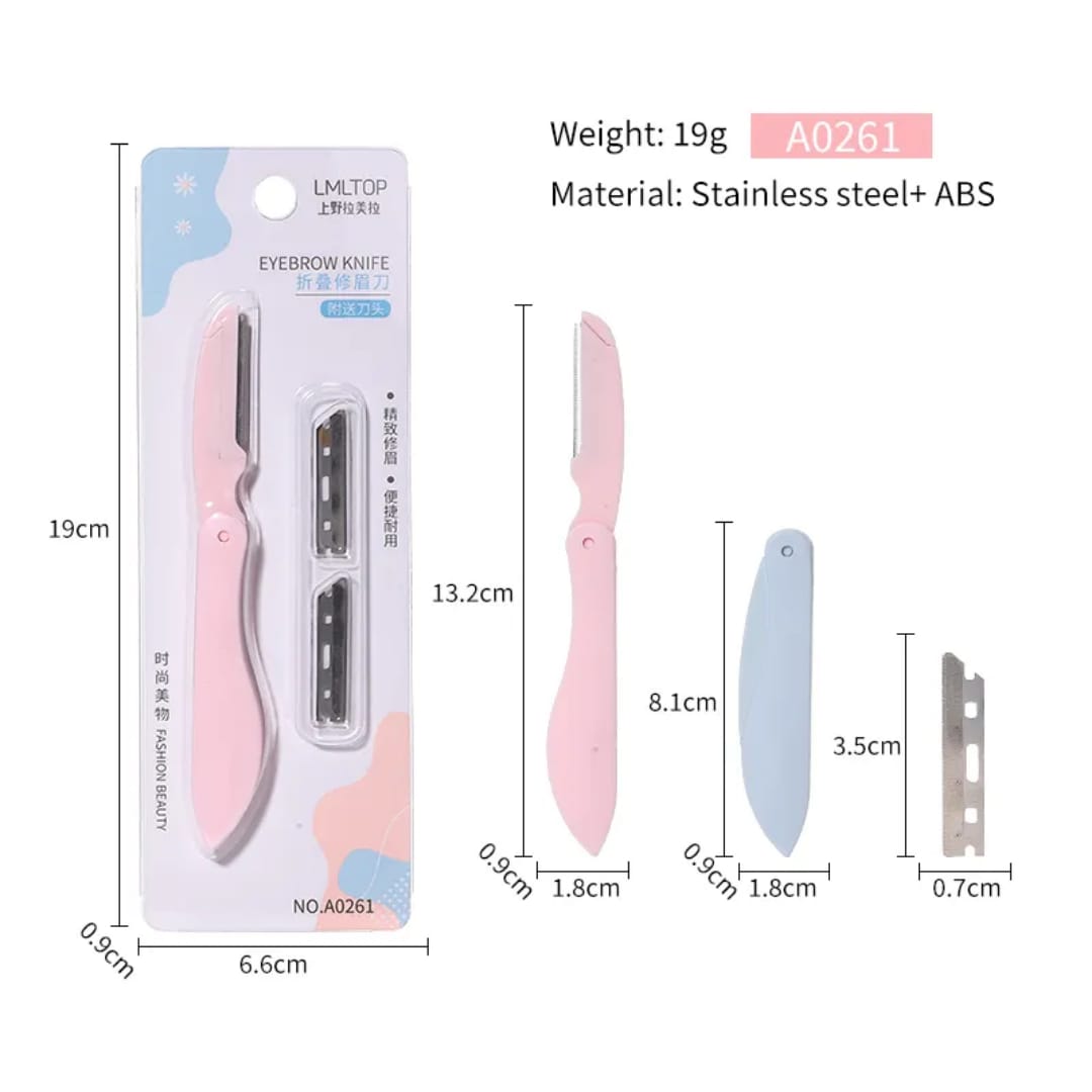 LMLTOP Foldable Eyebrow Razor Set A0261 (2+1 Blades) victoriastorecom.pk