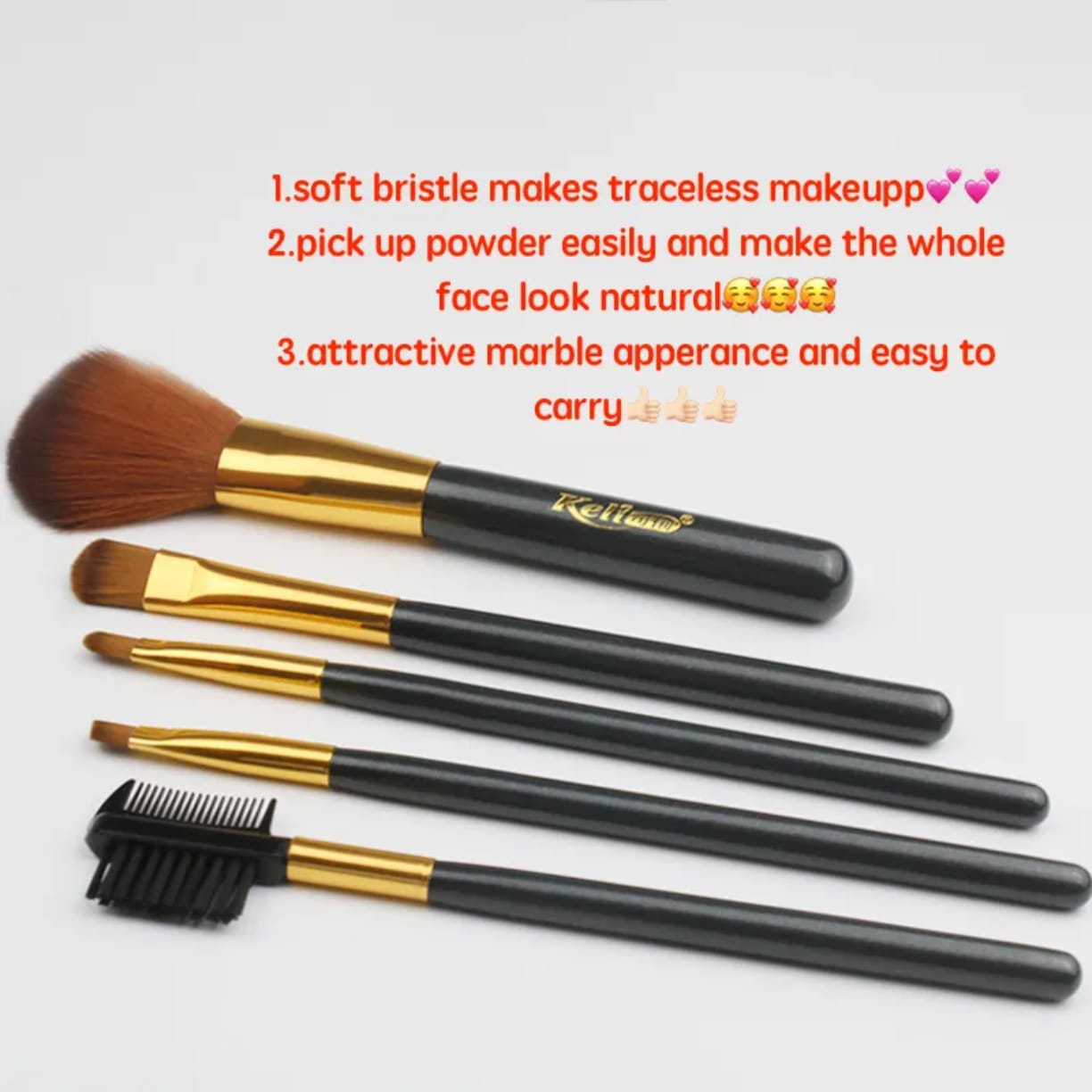 Keli Makeup Beauty Tools Brush 5pcs Set victoriastore.com.pk